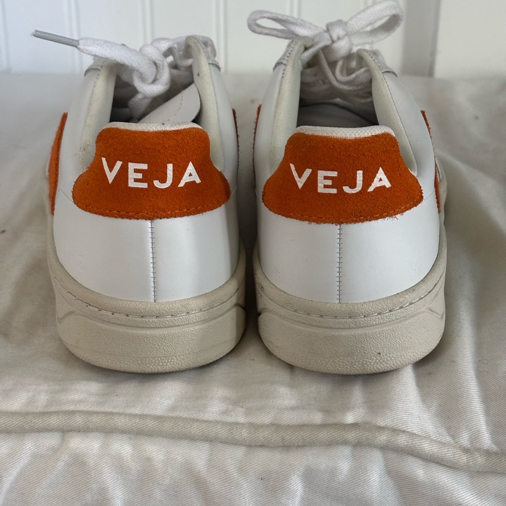 Veja orange and White sneakers with Insoles size 7 women's